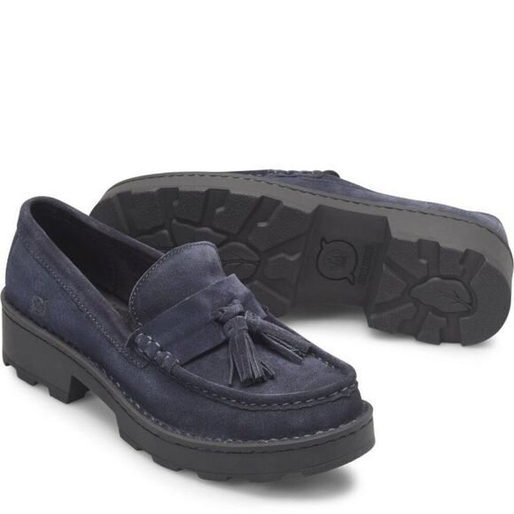 Born Dark Blue Platform Loafers - Picture 1 of 6